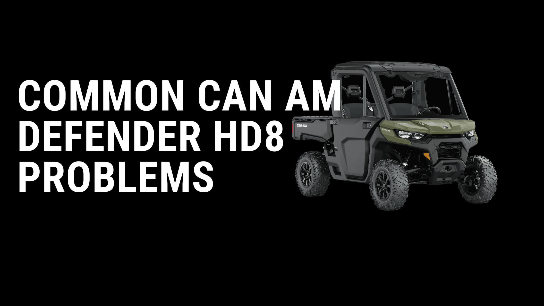 Can am Defender HD8 Problems